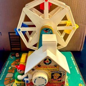 Vintage 1964 Fisher Price Carnival Ferris Wheel kids toy working